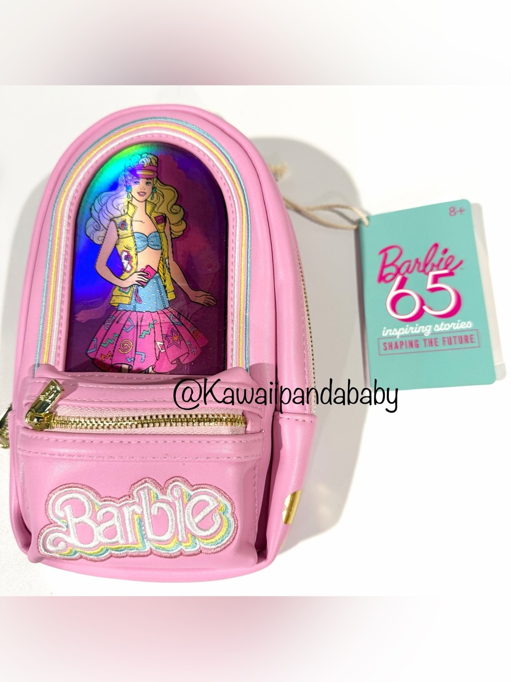 NWT Loungefly Mattel Barbie Holographic Lenticular Pink Cosmetic Bag Pencil Case